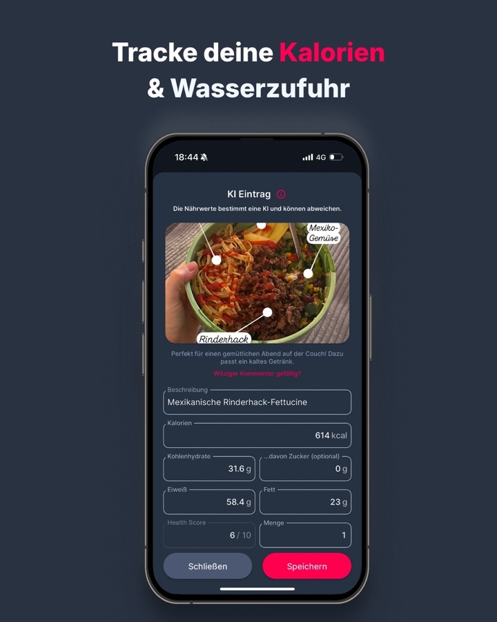 Tracke deine Kalorien und deine Wasserzufuhr