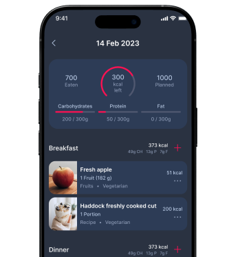 Tracke deine Kalorienund deine Wasserzufuhr.
