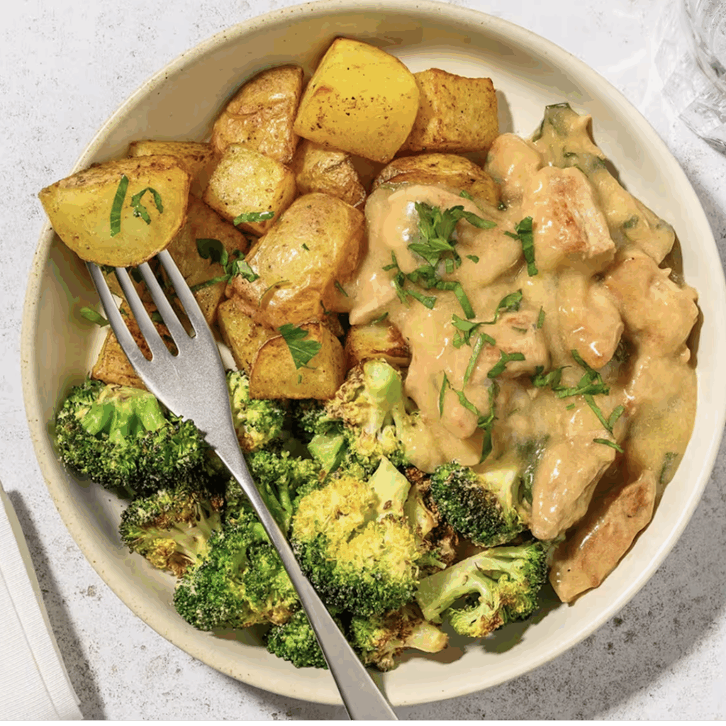 HELLO FRESH Bio-Schweinefilet mit Senf-Brokkoli & Röstkartoffeln